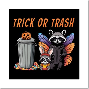 Halloween Raccoon Duo - Trick or Trash Posters and Art